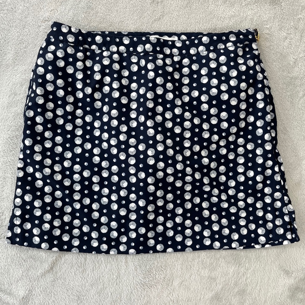 Liz Claiborne Golf Skort sz 8 Navy Blue w/ Golf Ball Pattern Play Summer Classic